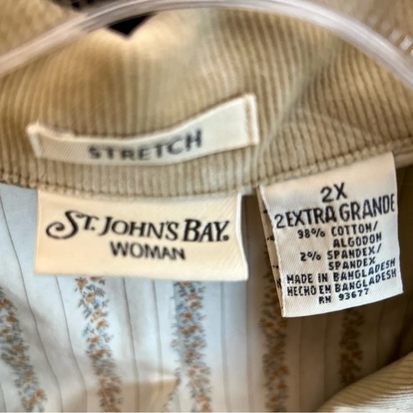 St. John’s Bay Woman Tan Corduroy Blazer Jacket 2X Stretch - Picture 2 of 6